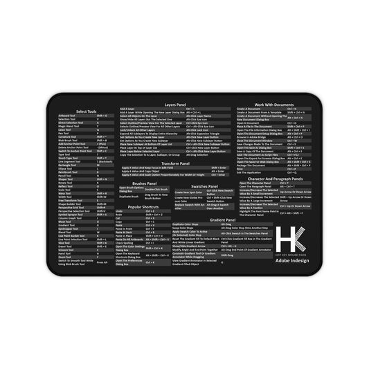 Windows Adobe Indesign Hot Keys Mouse Pad