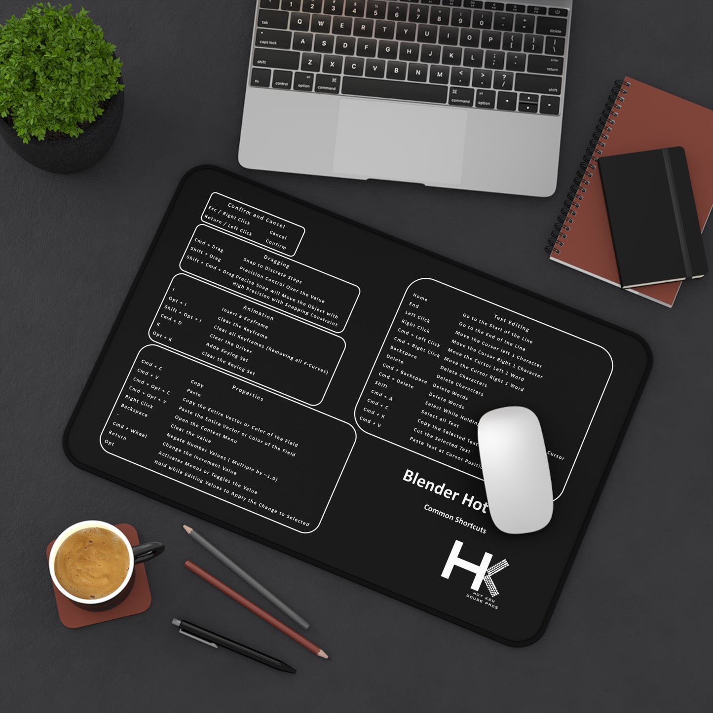 Mac Common Blender Hot Key Medium Mouse Pad