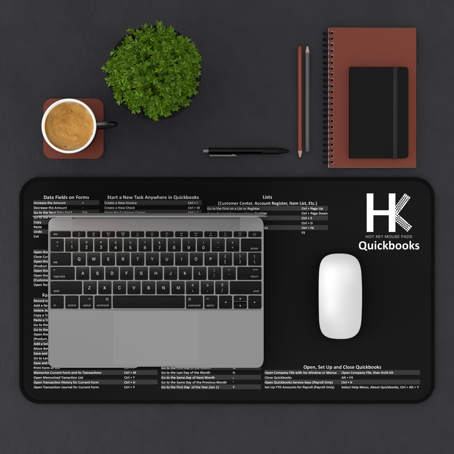 Windows QuickBooks Hot Key Mouse Pad - Reference Shortcut Key Mouse Pad for Accountants & Bookkeepers