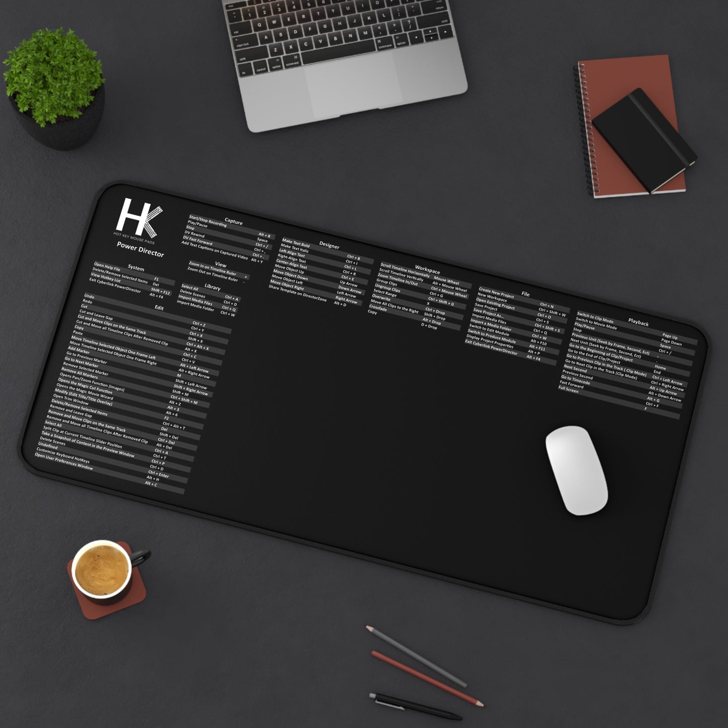 Windows Power Director Hot Key Mouse Pad – Ultimate Editing Shortcut Mouse Pad