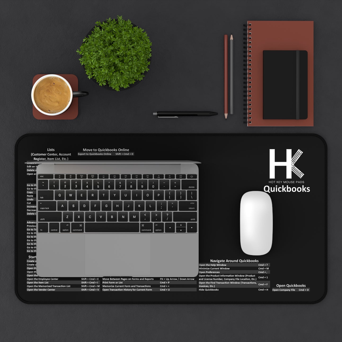 Mac QuickBooks Hot Key Mouse Pad - Reference Shortcut Key Mouse Pad for Accountants & Bookkeepers