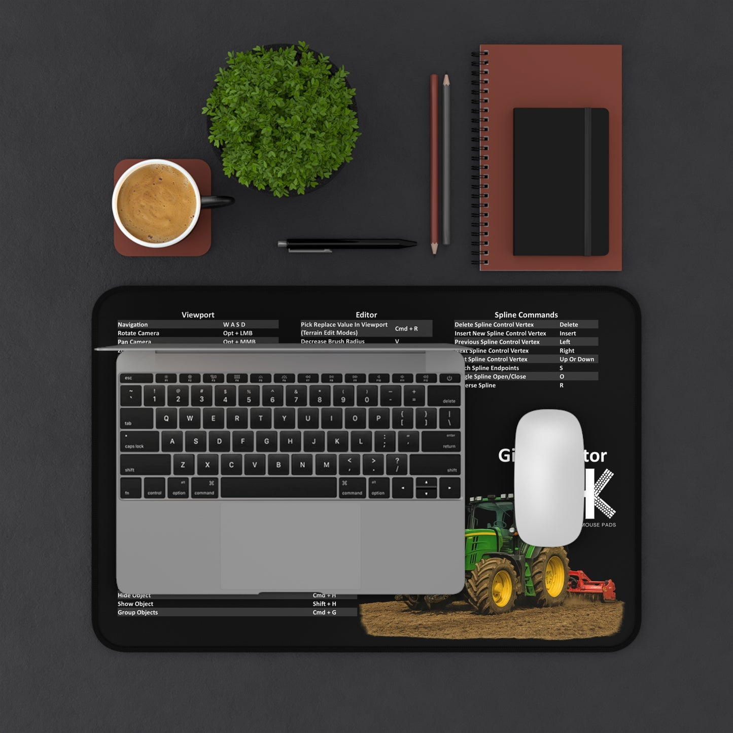 Mac Giants Editor Shortcut Key Mouse Pad — Tractor Keyboard Cheat Sheet
