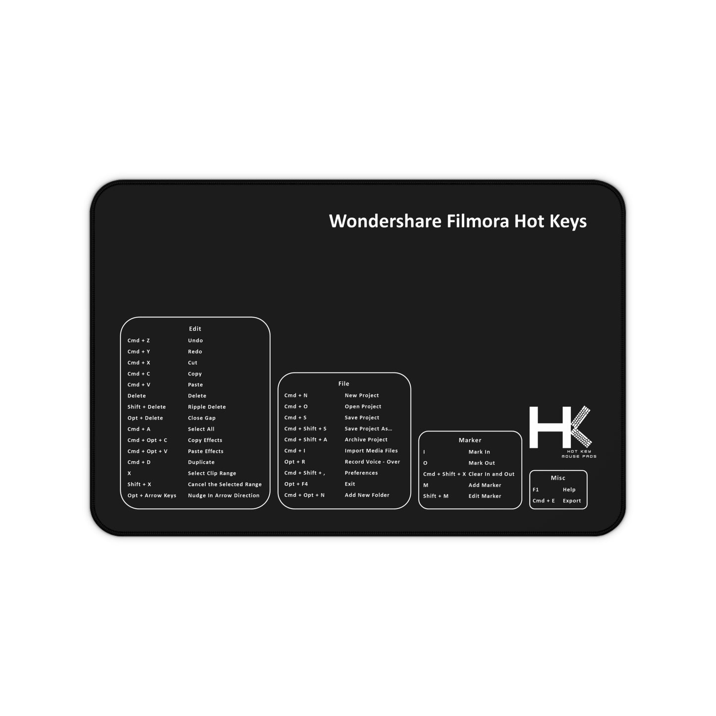 Mac Wondershare Filmora Hot Key Mouse Pad Medium