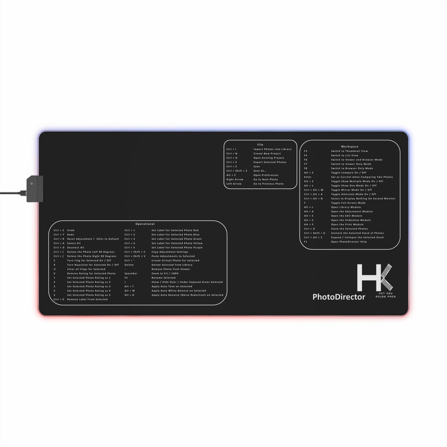 Windows PhotoDirector LED Medium Hot Key Mouse Pad