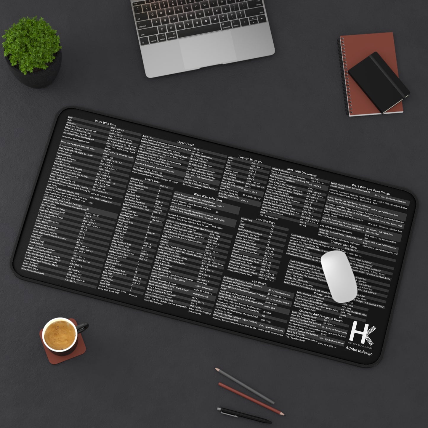 Windows Adobe Indesign Hot Keys Mouse Pad